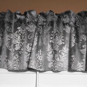 Elegant "Silver" Damask Curtain Valance